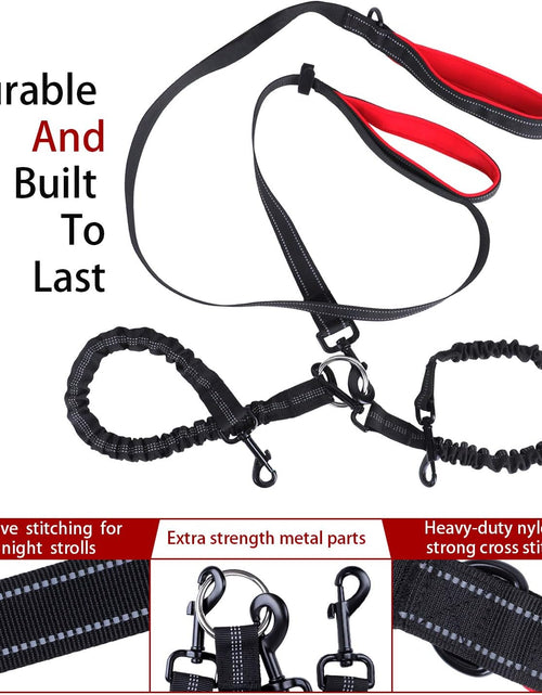 Load image into Gallery viewer, Dual Dog Leash, Double Dog Leash, 360° Swivel No Tangle Dog Walking Leash for 2 Dogs up to 200Lbs, Comfortable Adjustable Dual Padded Handles
