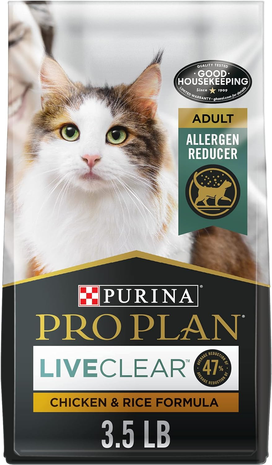Purina Pro Plan Liveclear with Probiotics Allergen Reducing Adult Dry Cat Food & Cat Shampoo